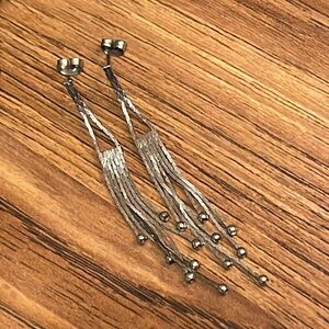 Elegant 80’s Style Silver Dangle Earrings